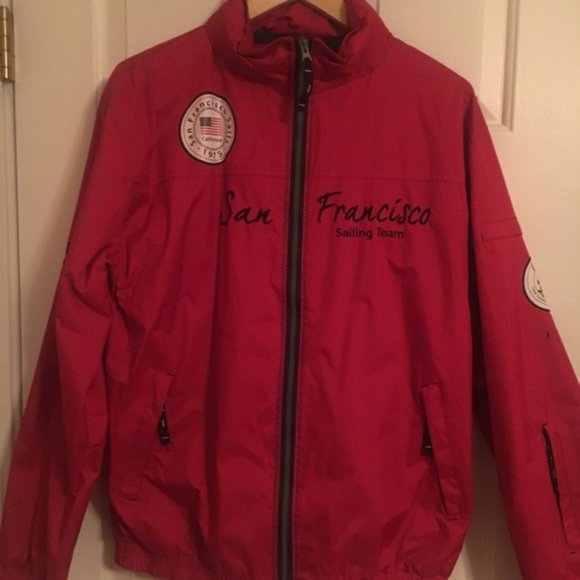 San Francisco Sailing Team Club Jacket Size M Unisex Pockets Lined Full Zip Hood - Picture 1 of 5
